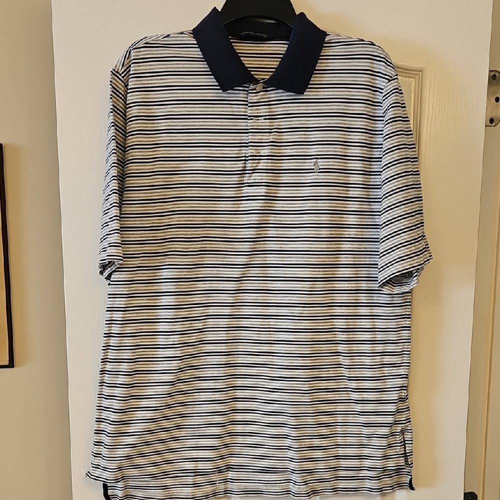 Polo by Ralph Lauren Blue and White Striped Polo Shirt